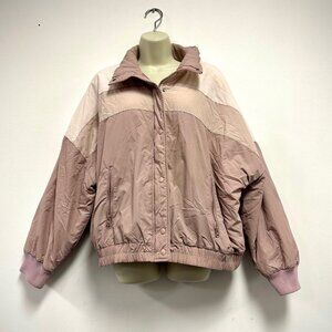 American Eagle Mauve Color Block Puffer Jacket Women's Size Xtra Large